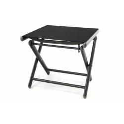 Skládací hliníková venkovní stolička / podnožka kov + umělá textilie, černá / šedá