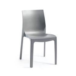 Šedá plastová židle venkovní + vnitřní nosnost 150 kg, do restaurace / kavárny / na terasu
