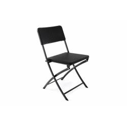 Skládací židle na balkon černá kov + umělý ratan