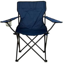 Tmavě modrá skládací kempinková židlička kov + látka