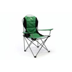 Kvalitní kempingová židle nosnost 130 kg zelená / černá, látka + textilie