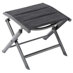 Lehká kovová stolička kovová s textilním potahem na sezení / pod nohy, černá + tmavě šedá