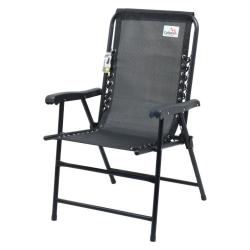 Pohodlná skládací židle na balkon / kempování / rybaření, černá, kov + látkový potah