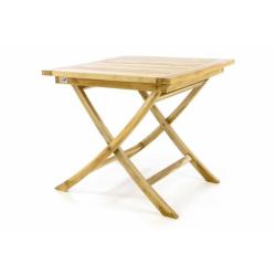 Venkovní skládací stolek čtvercový 80x80 cm teakové dřevo masiv