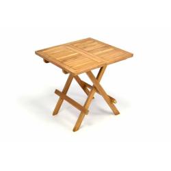 Venkovní dřevěný stůl malý čtvercový 50x50 cm, masivní teakové dřevo