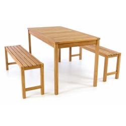 Menší jídelní set lavice + stůl venkovní do zahrádky / restaurace / škol, 135 cm