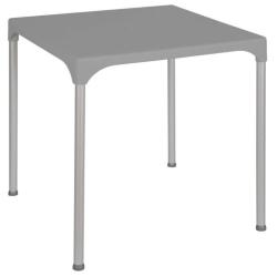 Zahradní stůl plast + hliníkové nohy šedá / stříbrná 70x70 cm