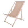 Dřevěné křeslo / lehátko polohovací na zahradu, terasu, na pláž - béžové