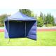 Párty stan 3x3 m profi s bočnícemi (2x stěna s oknem, 2x stěna bez okna), skládací, modrý