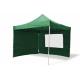 Tmavě zelený párty stan 3x3 m kompletně uzavřený, nůžkový kovový rám, 4x stěna
