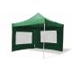 Tmavě zelený párty stan 3x3 m kompletně uzavřený, nůžkový kovový rám, 4x stěna