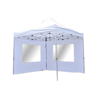 Bílý skládací stan 3x3 m na zahradu / terasu, voděodolný, 2 boční stěny s okny
