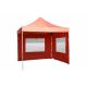 Zahradní párty stan 3x3 nůžkový hliníkový rám + látkový potah, terakota červená, 2 boční stěny