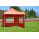Zahradní párty stan 3x3 nůžkový hliníkový rám + látkový potah, terakota červená, 2 boční stěny