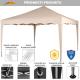 Levný skládací párty stan 3x3 m pro pořádání akcí / na svatbu / prodej zboží, béžový