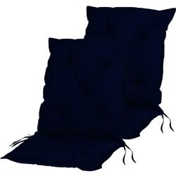 2x polstr na nízké křeslo tmavě modrý bavlna / polyester, 104x52 cm