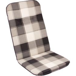 Měkký podsedák na židle s vysokým opěradlem kostka hnědá, bavlna + polyester, 116x50 cm