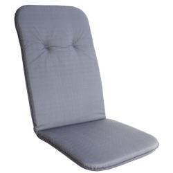 Měkký podsedák na židle s vysokým opěradlem modrošedý, bavlna + polyester, 116x50 cm