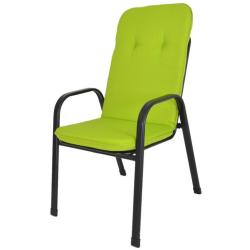 Světle zelené polstrování pro zahradní židle a křesla s vysokým opěradlem 116x50 cm