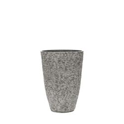 Květináč plastový šedý imitace kamene kulatý kónický 36x36x50 cm