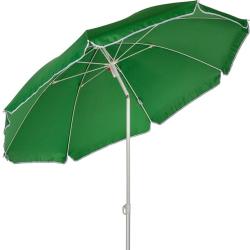 Zelený deštník na pláž / na zahradu, polohovací- nastavitelný úhel, 160 cm