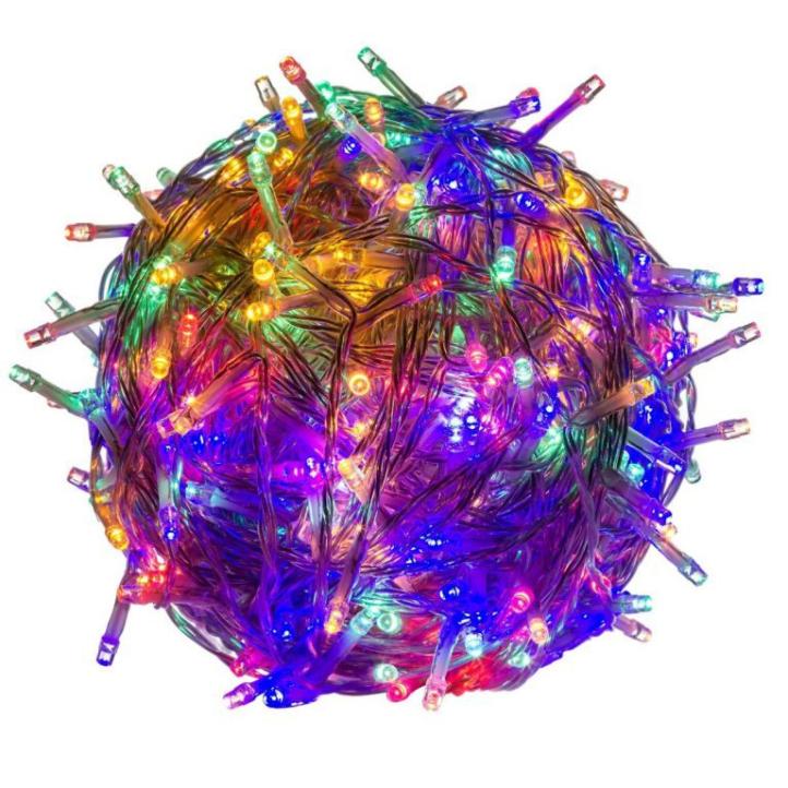 Vánoční světelný řetěz led 40 m barevný trvale svítící venkovní + vnitřní