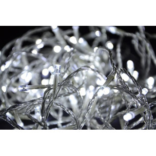 Trvale svítící vánoční řetěz studeně bílý 9 m venkovní + vnitřní, do zásuvky