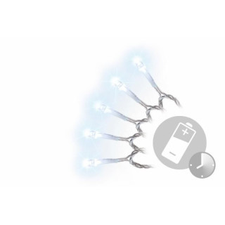Světelný řetěz na stromeček / zahradu / dům / balkon, studeně bílý, 10m, trvale svítí