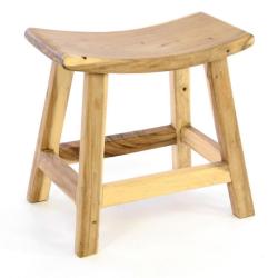 Malá stolička bez opěradla dřevěná - masiv SUAR, nelakovaná
