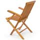 2x skládací dřevěná teaková židle masivní skládací na balkon / terasu