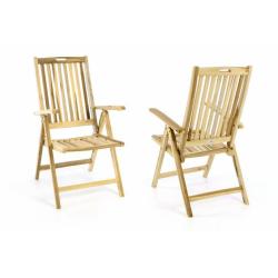 2x týková židle na balkon / terasu / pod pergolu, masivní dřevo